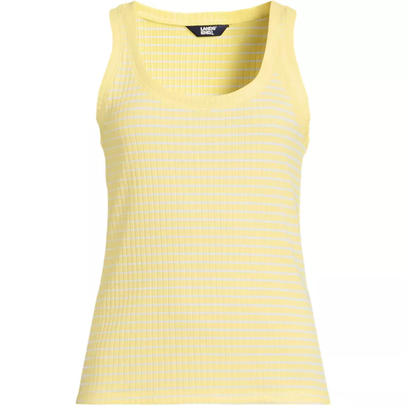 Women's Plus Size Pointelle Rib UNeck Tank, Front