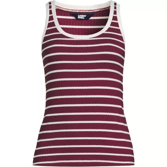 Women's Plus Size Pointelle Rib UNeck Tank - primary