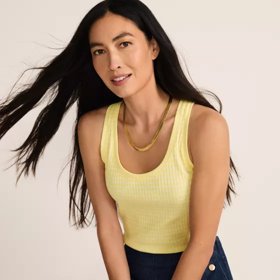 Women's Pointelle Rib UNeck Tank - primary
