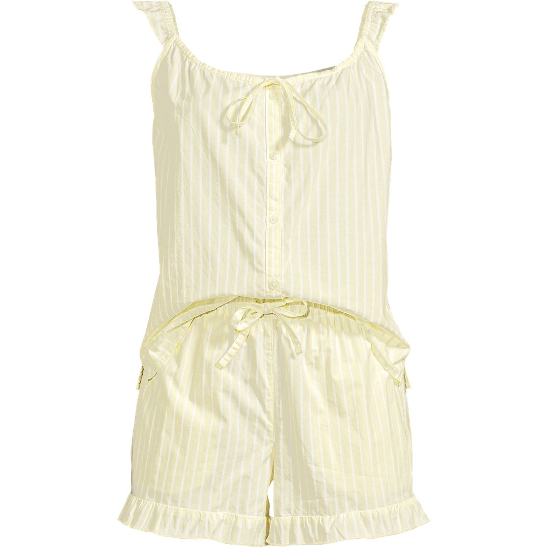 Women's Poplin 2 Piece Pajama Set - Tank Top and Shorts