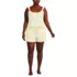 Women's Plus Size Poplin 2 Piece Pajama Set - Tank Top and Shorts, Front