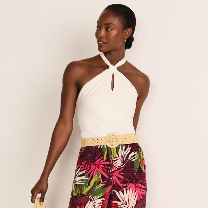 Women's Slender Twist Front Halter Top, alternative image