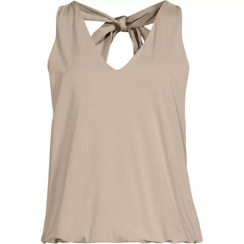 Women's Petite Lightweight Jersey Blouson V-neck Tank, Front