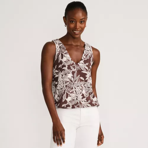 Women's Lightweight Jersey Blouson Vneck Tank, Front