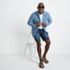 Men's Long Sleeve Knit Boucle Button Through Shirt, alternative image