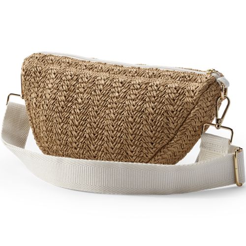  Lands' End Umhängetasche Aus Stroh, Damen, Größe:null Regular, Weiß, By Lands' End 