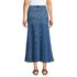 Women's Petite Soft Denim Godet Midi Skirt, Back