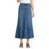 Women's Soft Denim Godet Midi Skirt, Front