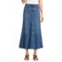 Women's Petite Soft Denim Godet Midi Skirt, Front