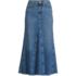 Women's Petite Soft Denim Godet Midi Skirt, Front