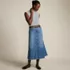 Women's Soft Denim Godet Midi Skirt, alternative image