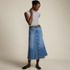 Women's Petite Soft Denim Godet Midi Skirt, alternative image