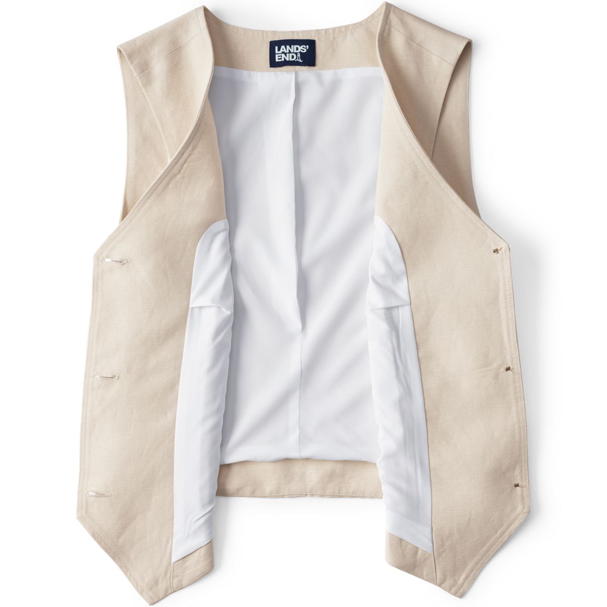Women's Linen Blend Button Front Vest
