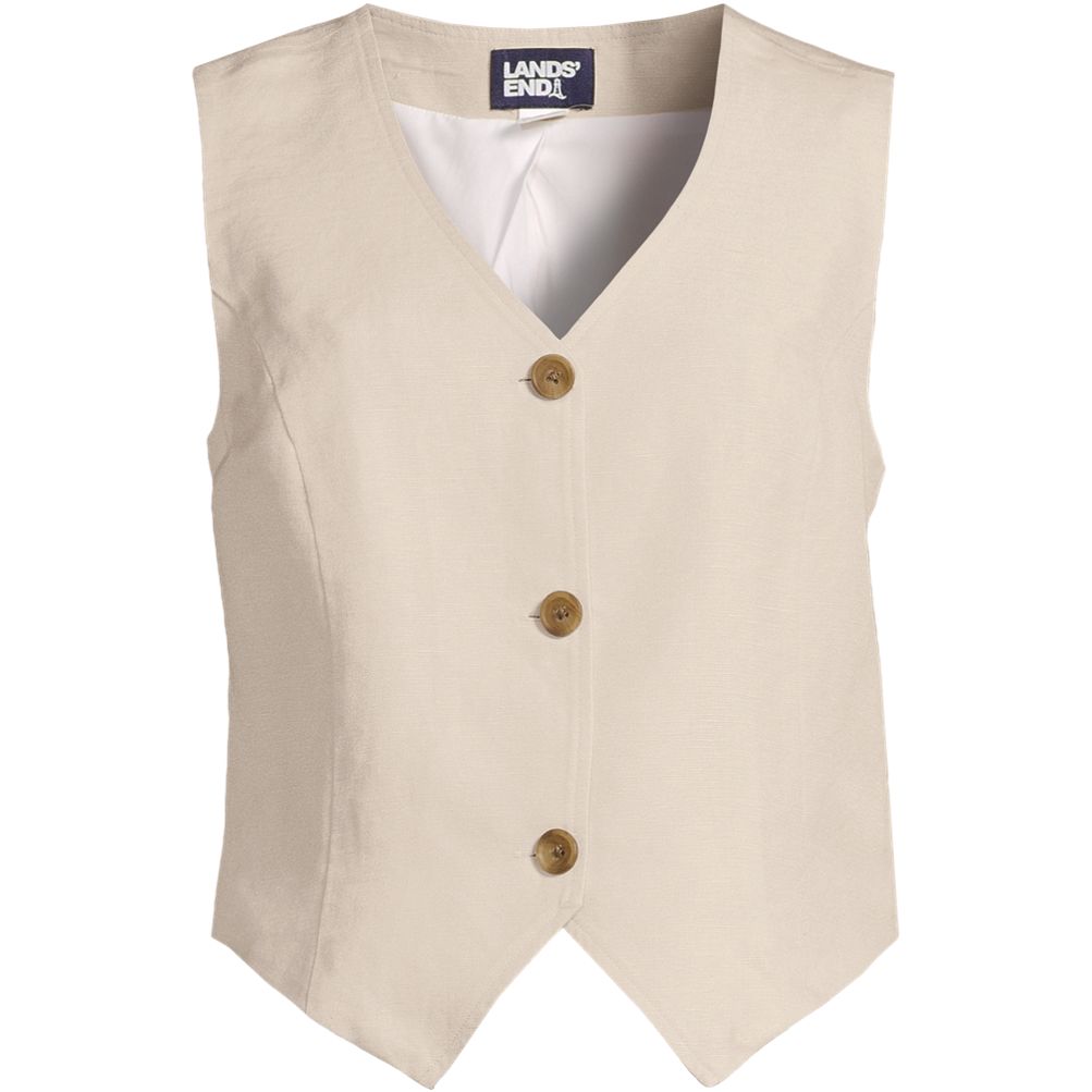 売れ筋商品|||エレントレイシー カットソー トップス レディース Women's Tailored Button-Front Linen Blend Vest White Button-front Linen-blend Vest For Women | Factory