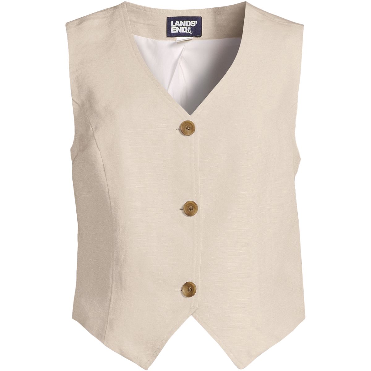 Women's Linen Blend Button Front Vest