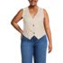 Women's Plus Size Linen Blend Button Front Vest, Front