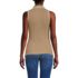 Women's Drapey Rib Sleeveless Johnny Collar Polo Shirt, Back