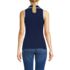 Women's Drapey Rib Sleeveless Johnny Collar Polo Shirt, Back