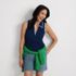 Women's Drapey Rib Sleeveless Johnny Collar Polo Shirt, alternative image