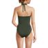Women's Sculpting Suit Plunge Halter High Leg One Piece Swimsuit, Back