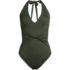 Women's Sculpting Suit Plunge Halter High Leg One Piece Swimsuit, Front