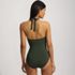 Women's Sculpting Suit Plunge Halter High Leg One Piece Swimsuit, Back