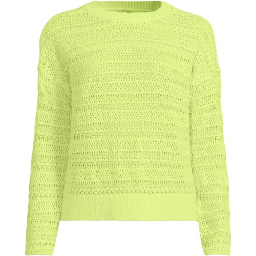 売れ筋商品|||ランズエンド ニット&セーター アウター レディース Women's Cotton Blend Pointelle Crew Neck Sweater Crisp peach Women's Cotton Blend Pointelle Crew Neck Sweater | Lands' End