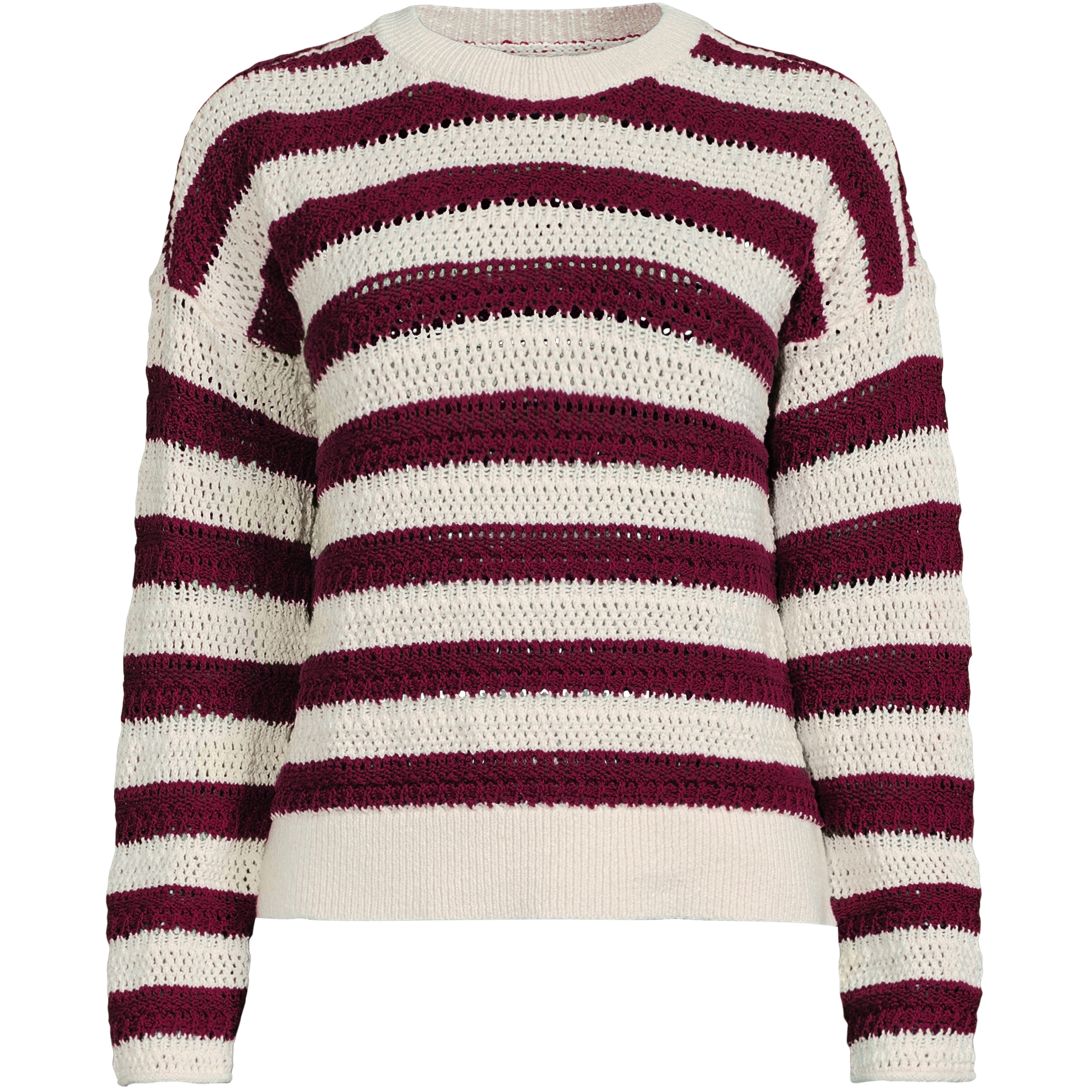 Women's Cotton Blend Pointelle Crew Neck Sweater