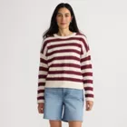 Women's Cotton Blend Pointelle Crew Neck Sweater