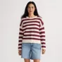 Women's Cotton Blend Pointelle Crew Neck Sweater