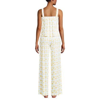 Women's Cooling 2 Piece Pajama Set - Sleeveless Square Neck Top and Pants - image 5