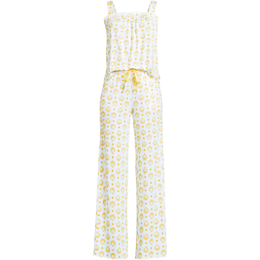 Women's Cooling 2 Piece Pajama Set - Sleeveless Square Neck Top and Pants