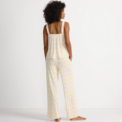 Women's Cooling 2 Piece Pajama Set - Sleeveless Square Neck Top and Pants - image 1