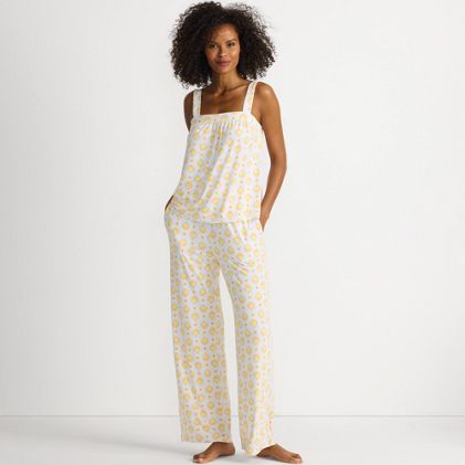 Women's Cooling 2 Piece Pajama Set - Sleeveless Square Neck Top and Pants - image 2