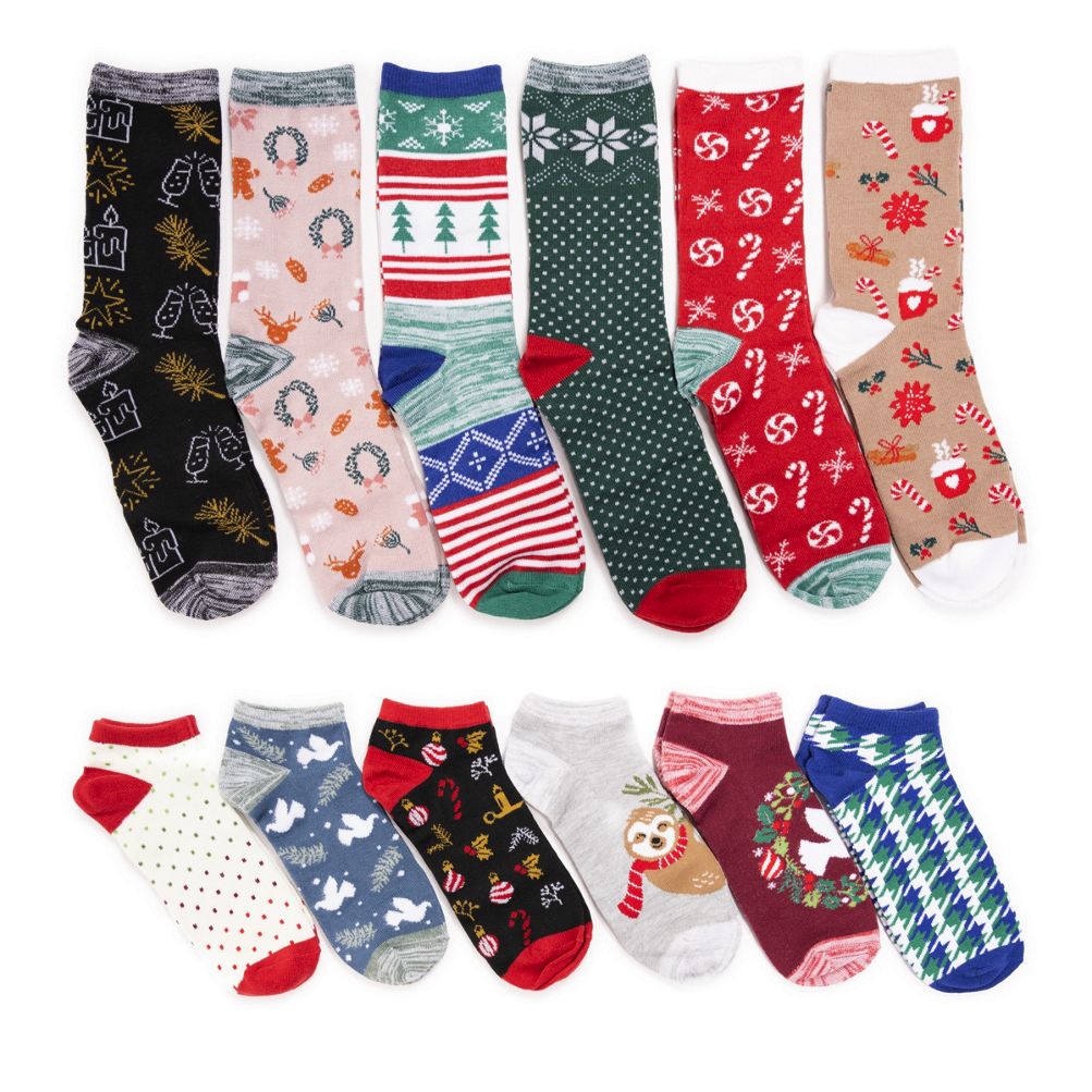 Muk Luks Men s 12 Days of Christmas Socks 12 Pack Lands End