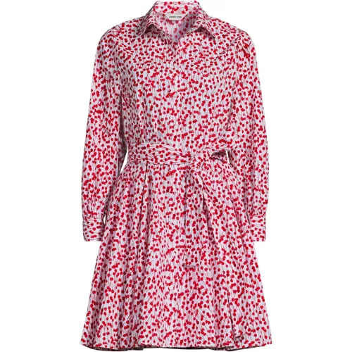 Women's Poplin Button Front Dress with Godets, Front