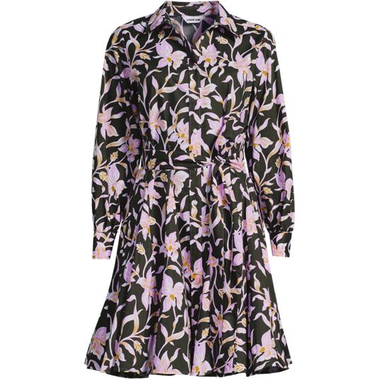 green emerald velvet dress Lands' End Women's Long Sleeve Eyelet Mini Popover Dress X-Small Vibrant  Clover Stripe Eyelet at Amazon Women's Clothing store main image 0