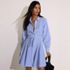 Women's Poplin Button Front Dress with Godets, alternative image