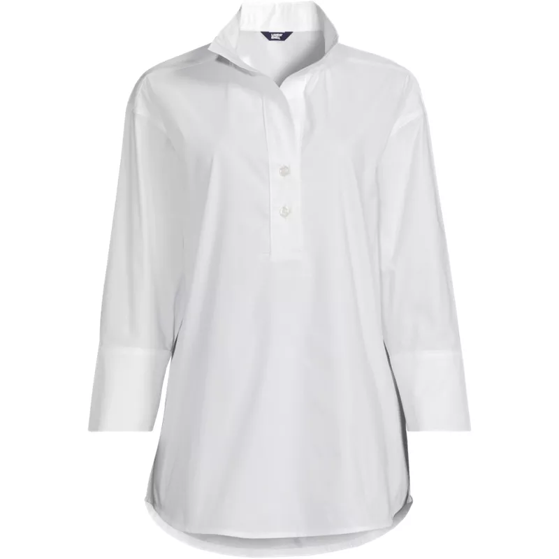 Women's Petite Cooling Popover Oversized Tunic, Front