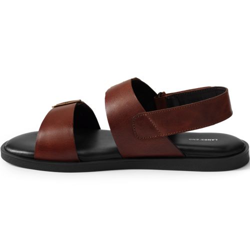  Lands' End Leder-sandalen Mit Schnallen Und Fersenriemen, Herren, Größe:41 Regular, Braun, Leder, By Lands' End 