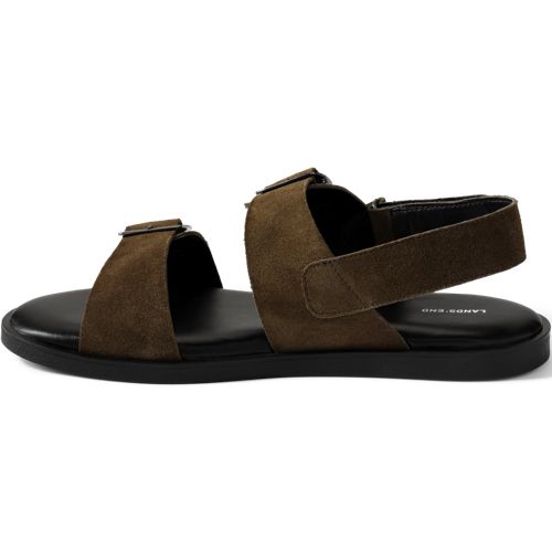 Lands' End Leder-sandalen Mit Schnallen Und Fersenriemen, Herren, Größe:41 Regular, Beige, Leder, By Lands' End 