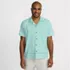 Men's Linen Cotton Pintuck Camp Collar Shirt, Front