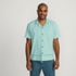 Men's Linen Cotton Pintuck Camp Collar Shirt, Front