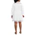 Women's Plus Size Long Sleeve Romantic Linen Above the Knee Shirt Dress, Back