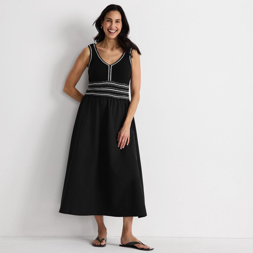 Women's Duet Vneck Sweater Dress | Lands' End