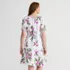 Women's Puff Sleeve Pleated Linen Knee Length Dress, Back