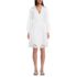 Women's Long Sleeve Romantic Linen Above the Knee Shirt Dress, Front
