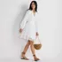 Women's Long Sleeve Romantic Linen Above the Knee Shirt Dress, alternative image