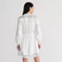 Women's Long Sleeve Romantic Linen Above the Knee Shirt Dress, Back