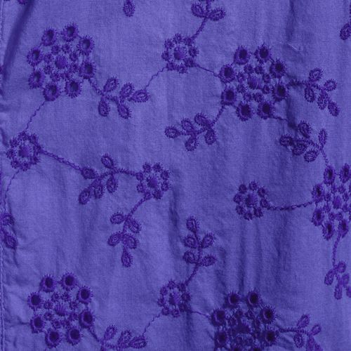 Crisp Purple Floral Eyelet